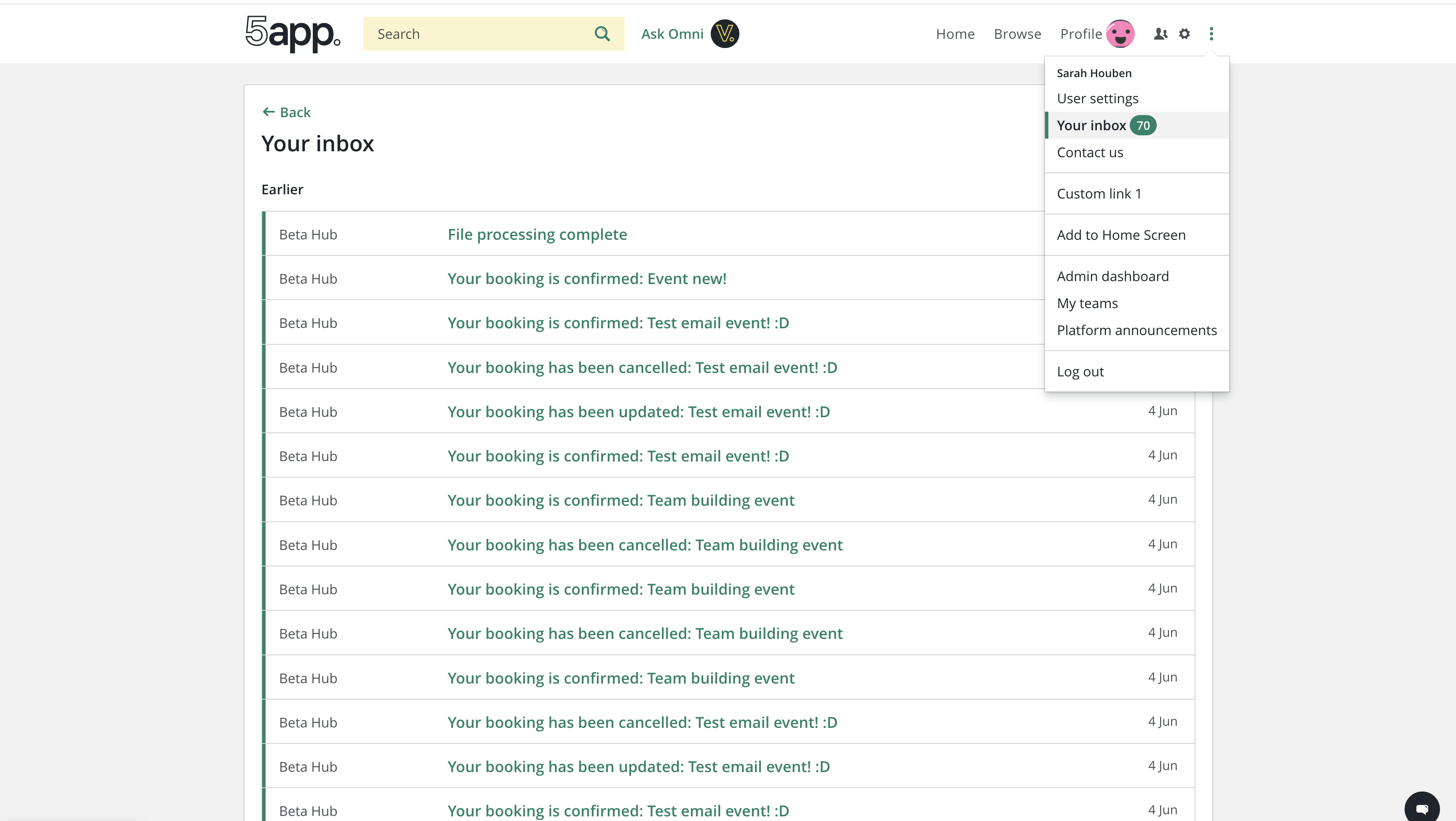 The Hub inbox